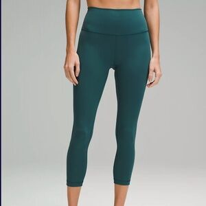 Lululemon Storm Teal Wunder Train High-Rise Crop 23" | Size 10